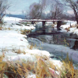 small bridge and flowing water